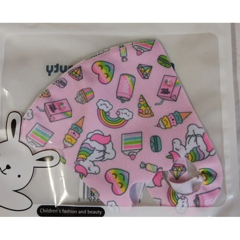 Children's Cloth‎ Face Masks Lot Of 4 Reusable Unicorns Cars Trains Airplanes